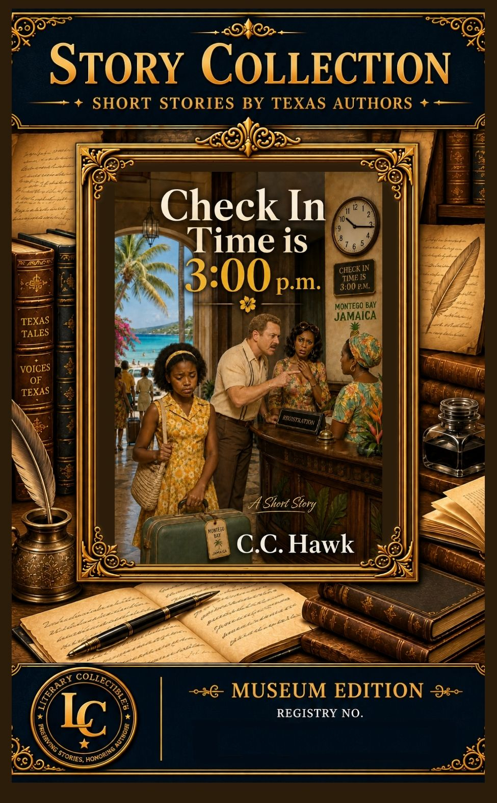 Front of the Check In Time is 3:00 p.m. collectible